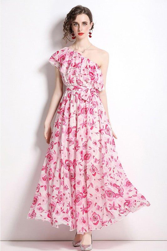 Pink Petal Paradise Maxi Dress