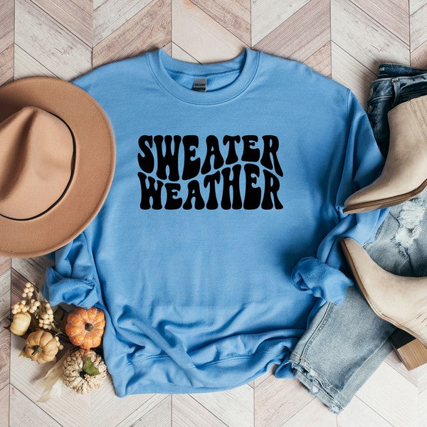 Sweater Weather Wavy Graphic Sweatshirt