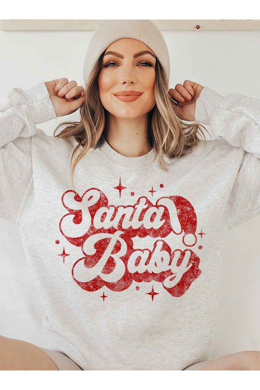 Santa Baby Christmas Sweatshirt Plus Size