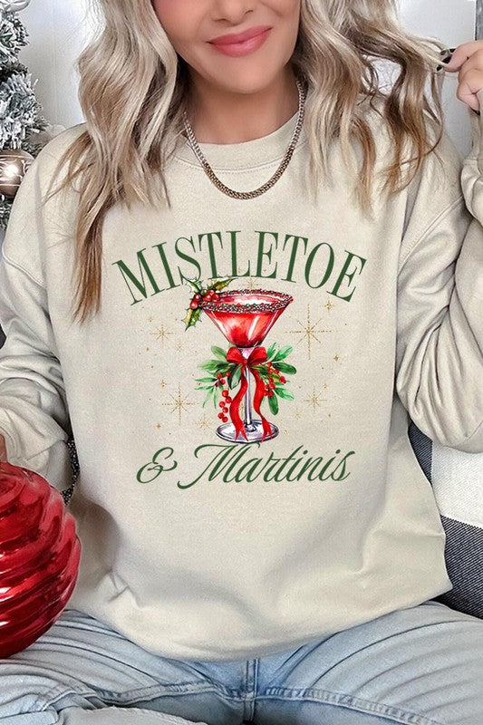 Mistletoe & Martinis Graphic Fleece Sweatshirt