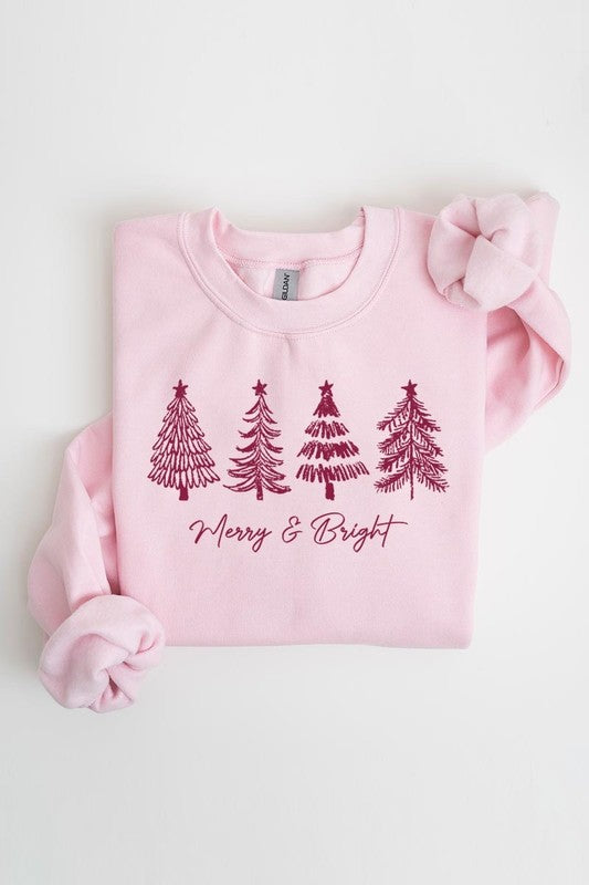 Merry & Bright Christmas Trees Sweatshirt