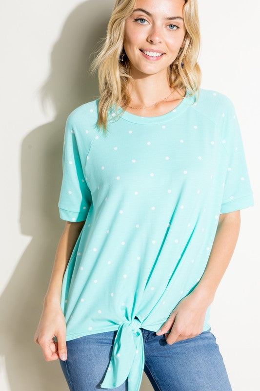 Chic Comfort Polka Dot French Terry Top
