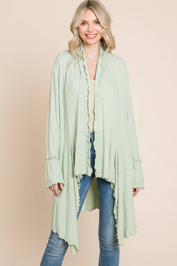 CHD1383LA - DRAPE DETAIL HALF DUSTER