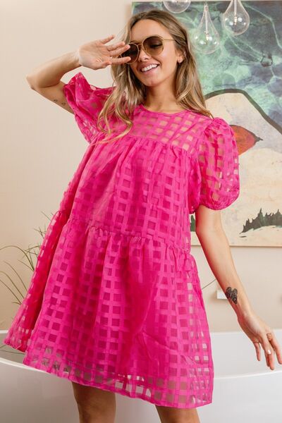 Fuchsia Dream Short Sleeve Dress